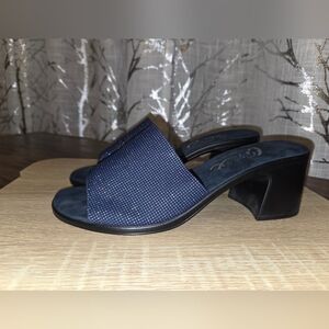 Italian Made, Onex Brand Blue Shimmering Mules
